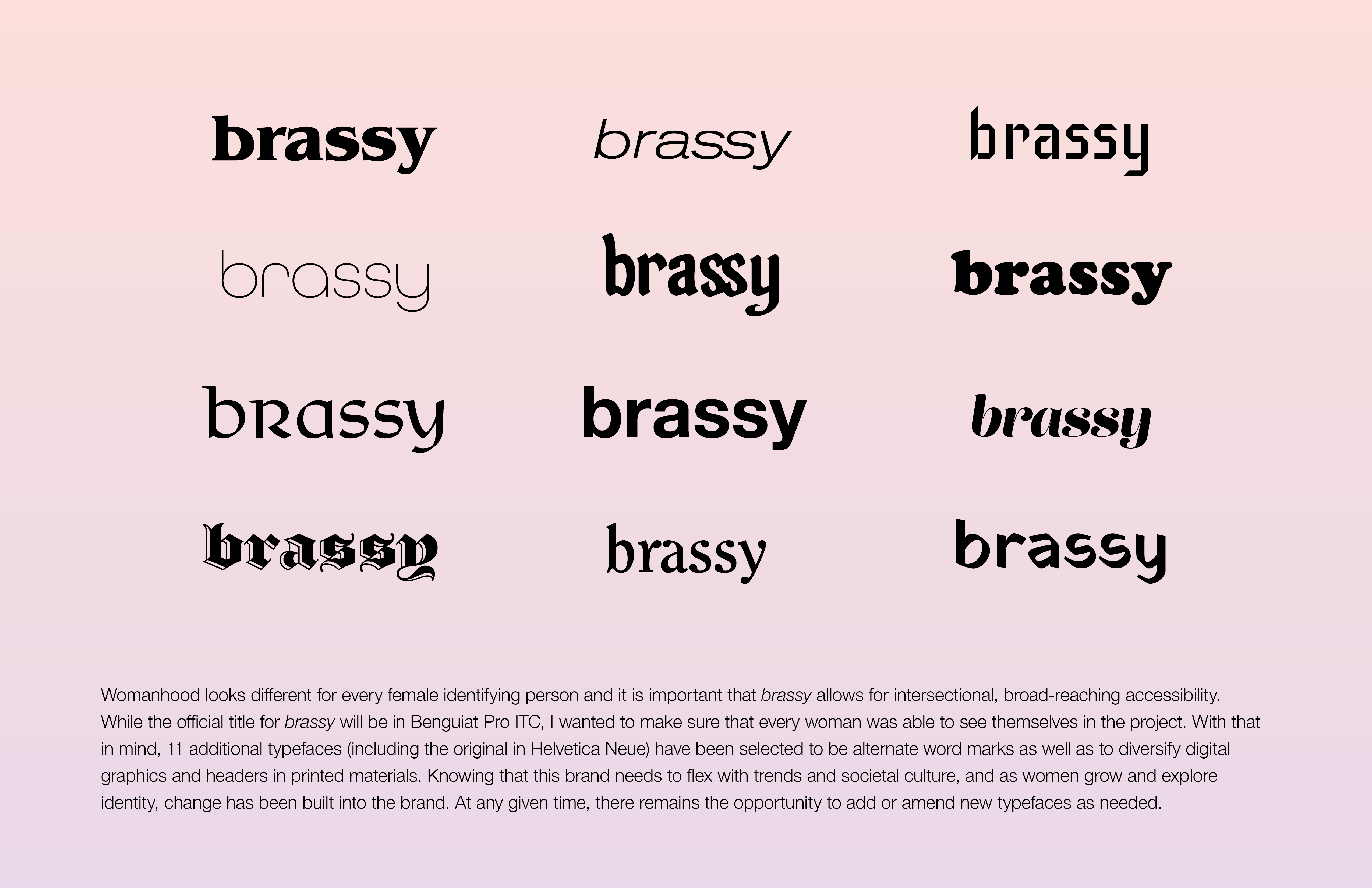 brassy graphic identity-typefaces